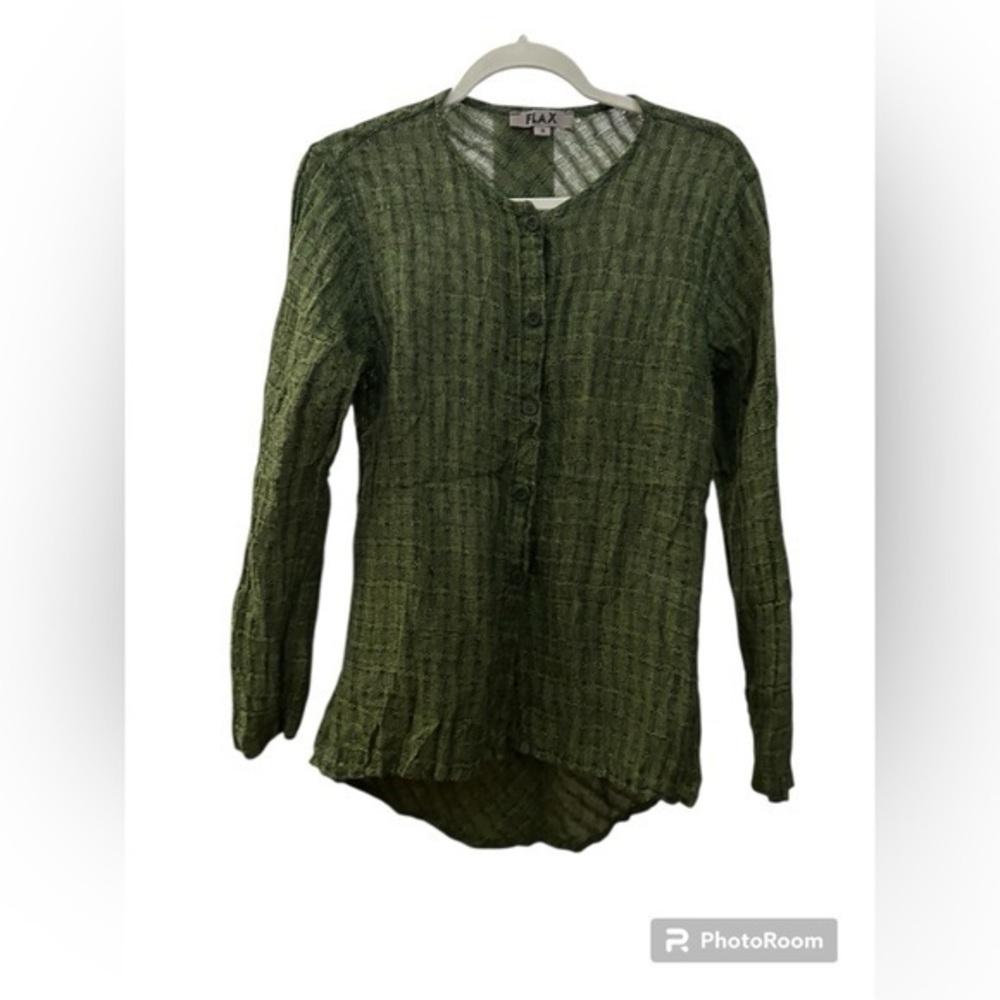EUC Flax Button Front Tunic, Small
